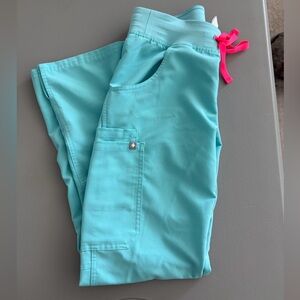 Scrub Pants with Pink Drawstring